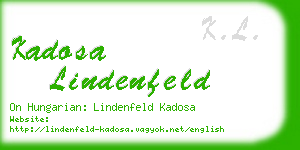 kadosa lindenfeld business card